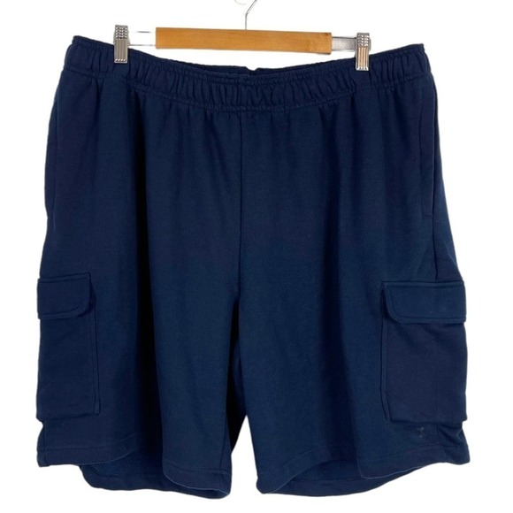 Xersion Mens Mid Rise Quick Dry Cargo Short Drawstring Waist Size 2XL Navy NWOT - Picture 2 of 11